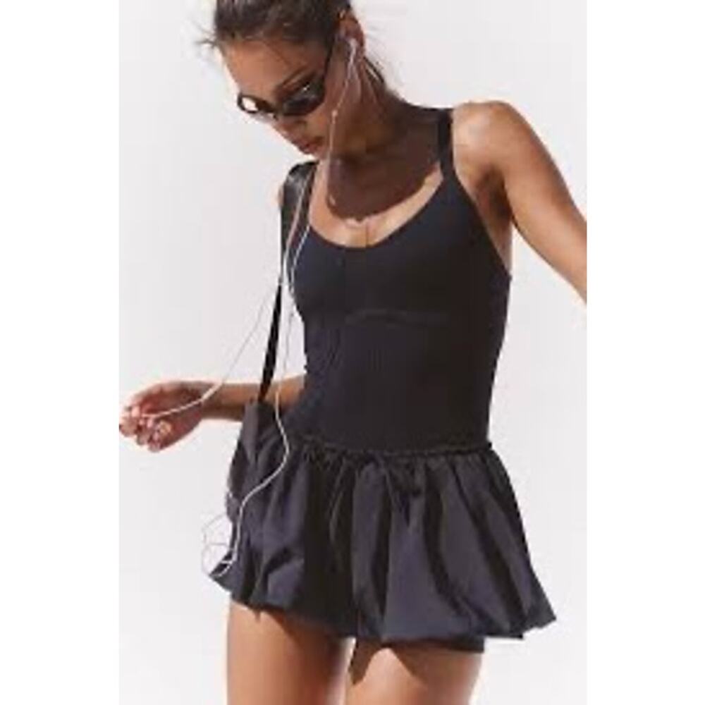 NWT Free People Fp Movement Dance all Day Skortsie Black Sz L Lined